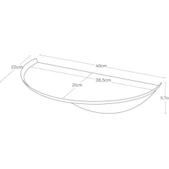 Vegghylle halvrund hvit 40 cm