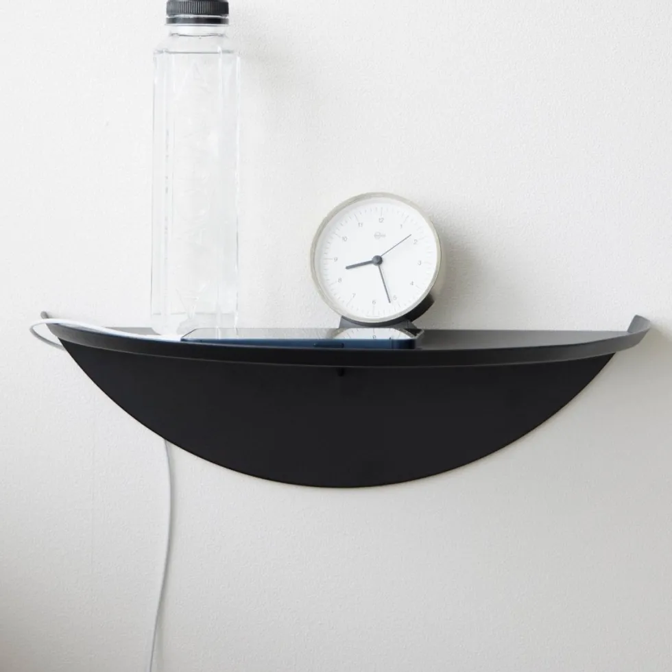 Vegghylle halvrund sort 40 cm