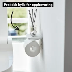Veggmontert toalettpapirholder hvit