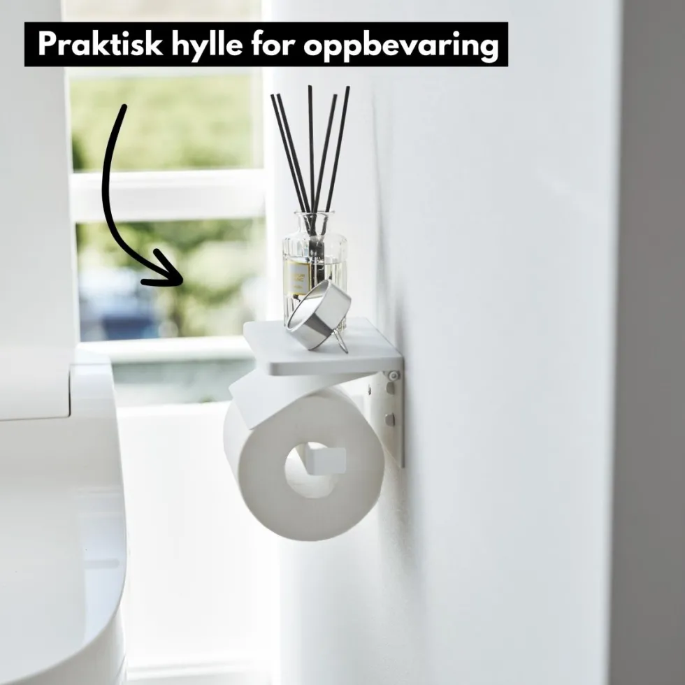 Veggmontert toalettpapirholder hvit