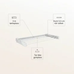 Veggmontert tørkestativ Hvit 72 cm