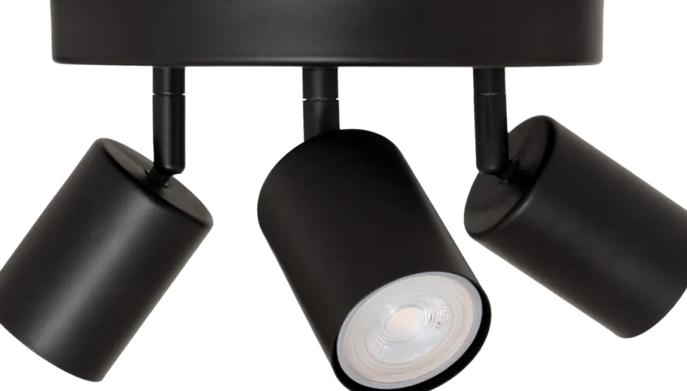 Vico taklampe med 3 justerbare spotter sort 20 cm