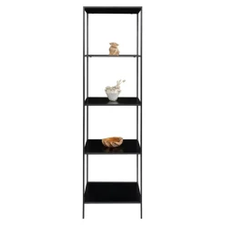 Vita bokhylle 5 hyller sort 51 x 36 x 170 cm