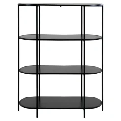 Vita oval bokhylle 4 hyller sort 85x36x111 cm