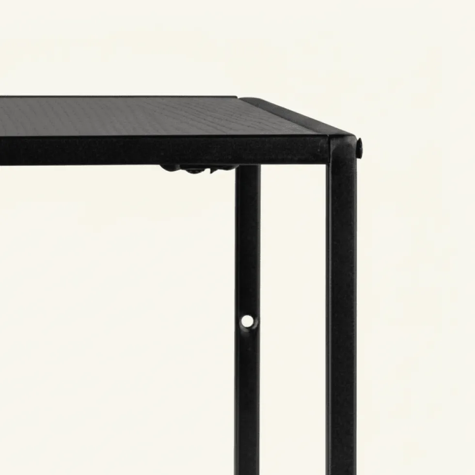 Vita vegghylle svart sort ramme 36 x 36 cm